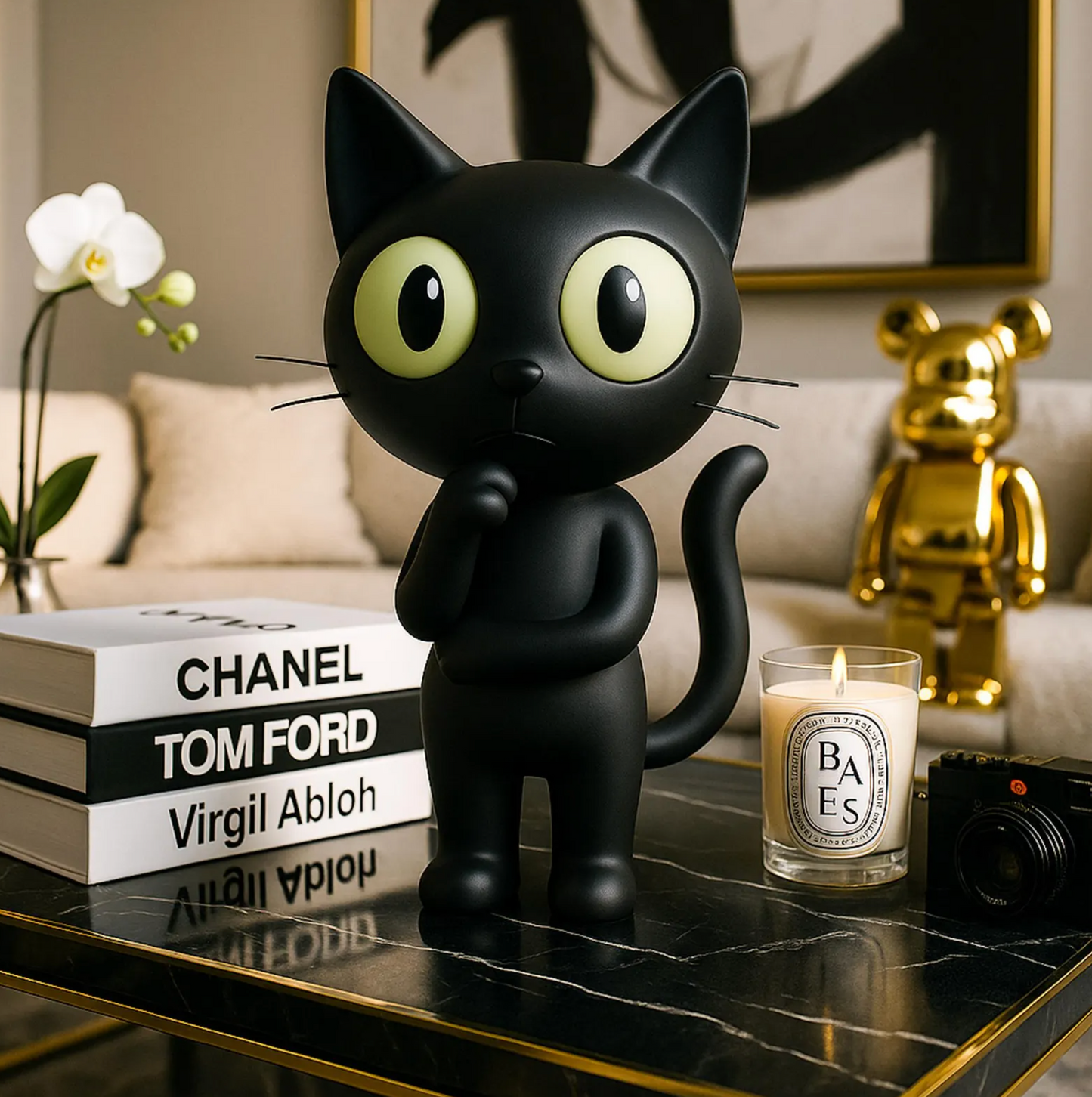 CiaoMiau Skulptur – limitierte Designfigur | Kunstobjekt in Schwarz